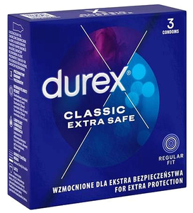 Zosilnené kondómy Durex Classic Extra Safe