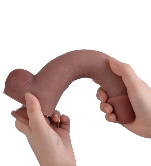 Flexibilné silikónové 24 cm dildo s prísavkou