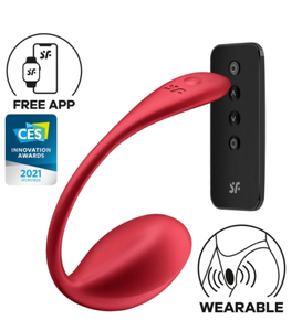 Vibračné červené vajíčko Satisfyer Pilot + aplikácia