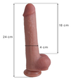 Flexibilné silikónové 24 cm dildo s prísavkou 
