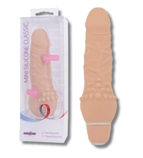 Malý silikónový vibrátor telovej farby