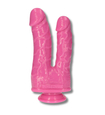 Dvojité realistické dildo ružové