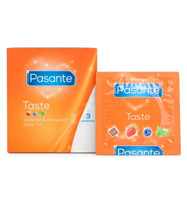 Farebné kondómy Pasante Taste - 3 ks.