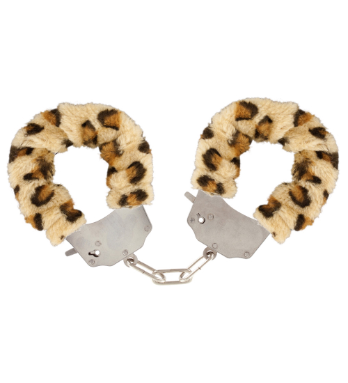 Pútka na ruky s kožušinou s leopardím vzorom