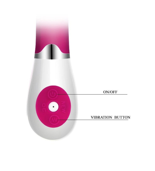 Ružový silikónový vibrátor - 30 vibrácií