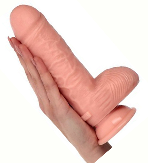 Dildo telovej farby s prísavkou