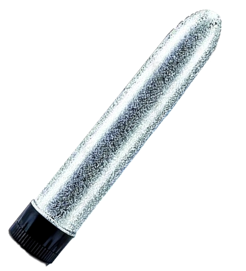 Strieborný trblietavý vibrátor
