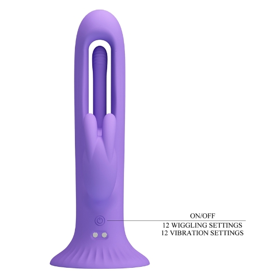 Multifunkčný fialový vibrátor na prísavke