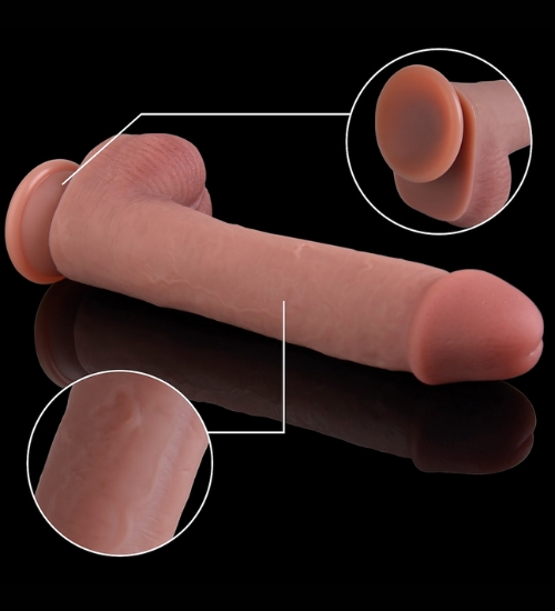 Flexibilné silikónové 24 cm dildo s prísavkou