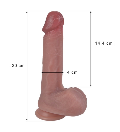 Realistické silikónové 20 cm dildo