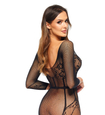 Čierny bodystocking s dlhými rukávmi