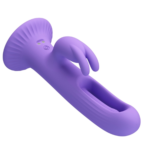 Multifunkčný fialový vibrátor na prísavke