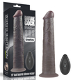 Tmavé dildo s bezdrôtovým diaľkovým ovládaním