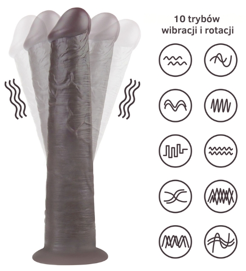 Tmavé dildo s bezdrôtovým diaľkovým ovládaním