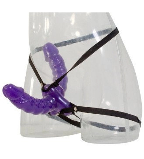Dvojité dildo na popruhu