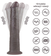 Tmavé dildo s bezdrôtovým diaľkovým ovládaním
