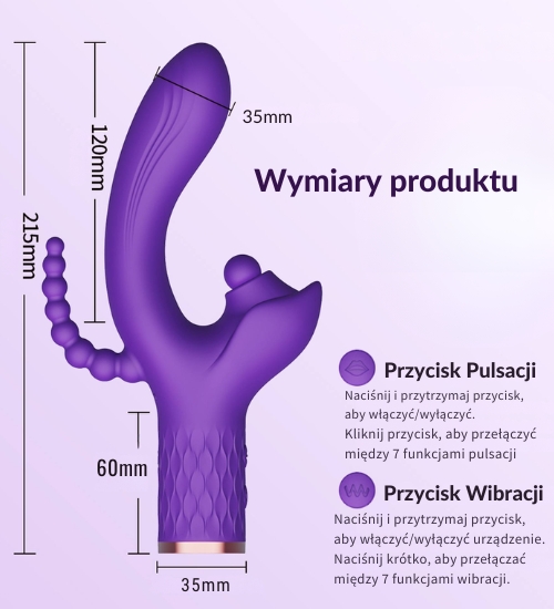 Fialový vibrátor s trojitým uspokojením