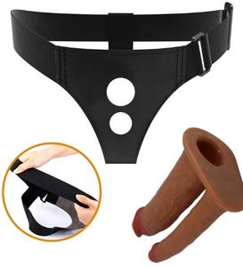 Dvojitý strap-on s mäkkými penismi