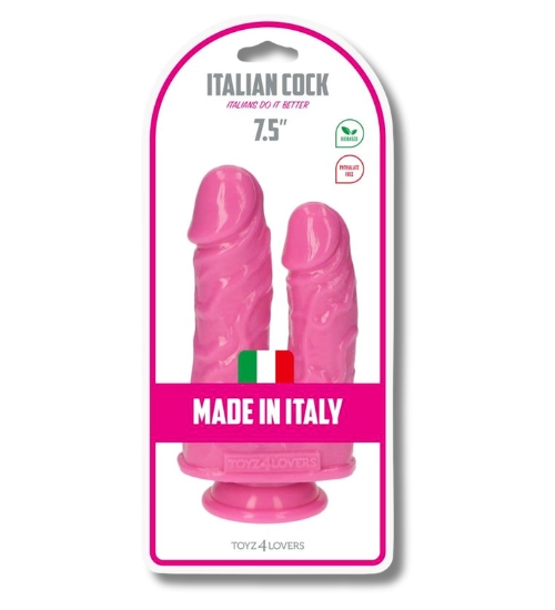 Dvojité realistické dildo ružové