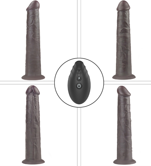 Tmavé dildo s bezdrôtovým diaľkovým ovládaním