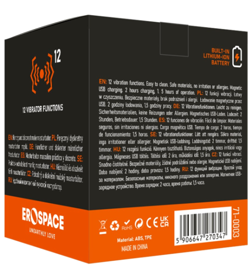 Diskrétny masturbátor Erospace - 12 vibrácií