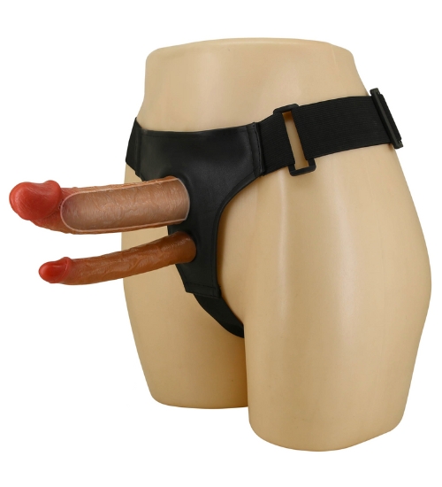 Dvojitý strap-on s mäkkými penismi