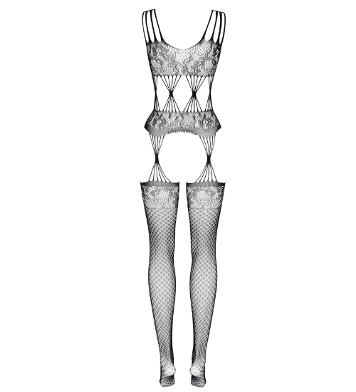Čierny bodystocking s pavučinami