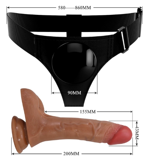 Realistické dildo s vibráciami a funkciou ejakulácie + opasok