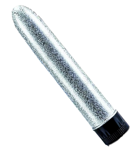 Strieborný trblietavý vibrátor