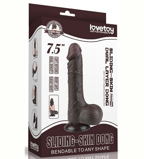 Tmavosivý umelý penis s prísavkou