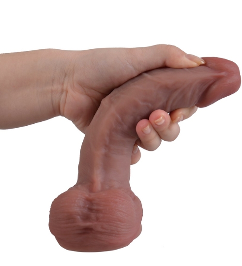 Silikónové dildo telovej farby s prísavkou