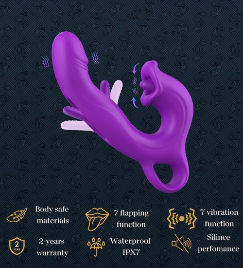 Fialový vibrátor s klapkami