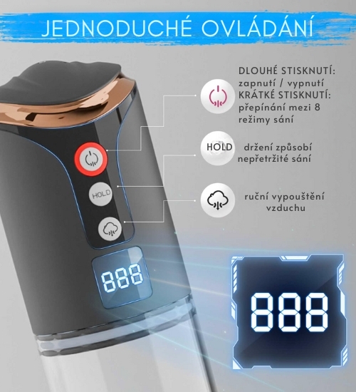 Automatické čerpadlo s 8 režimami nasávania
