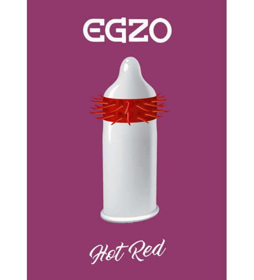 Egzo Hot Red čiapka na penis s hrotmi