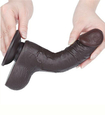 Tmavosivý umelý penis s prísavkou  