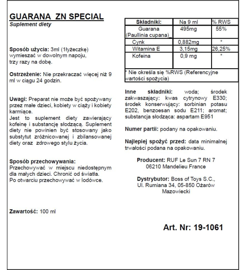 Guarana afrodiziakum 100 ml