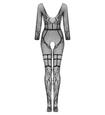 Čierny bodystocking s dlhými rukávmi
