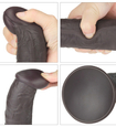 Tmavé dildo s bezdrôtovým diaľkovým ovládaním