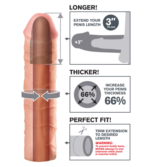 Cyberskin cap - penis o 7,6 cm väčší
