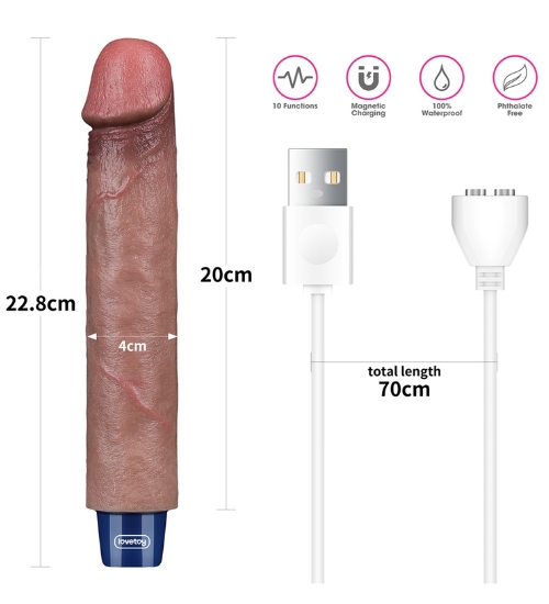Realistický silikónový vibrátor 20 cm
