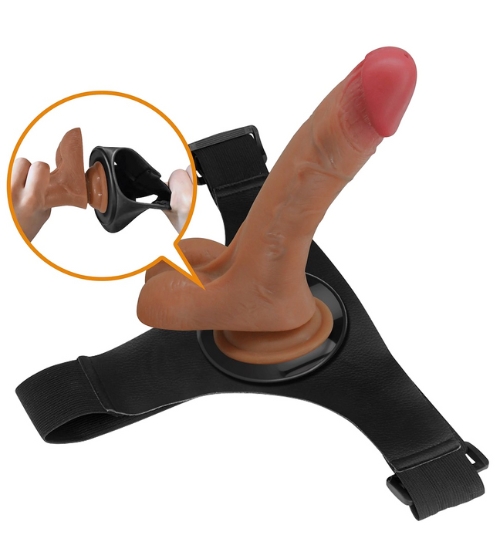 Realistické dildo s vibráciami a funkciou ejakulácie + opasok
