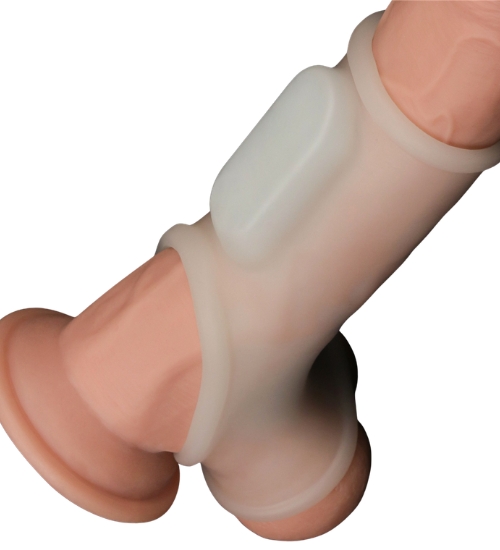 Vibračná biela čiapka na penis