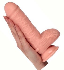 Dildo telovej farby s prísavkou