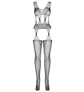 Čierny bodystocking s pavučinami