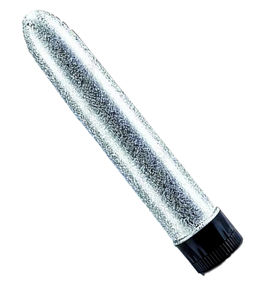 Strieborný trblietavý vibrátor