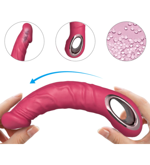 Realistický ružový vibrátor - 10 vibračných režimov
