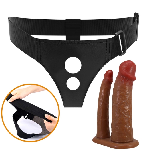 Dvojitý strap-on s mäkkými penismi
